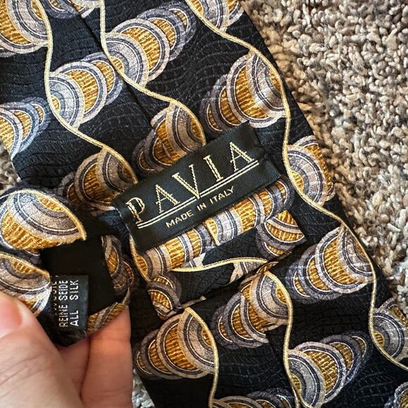 VTG Silk Neck Tie Bundle of 4 Pavia Damon Made in Italy Business Classic Hipster - Picture 5 of 6